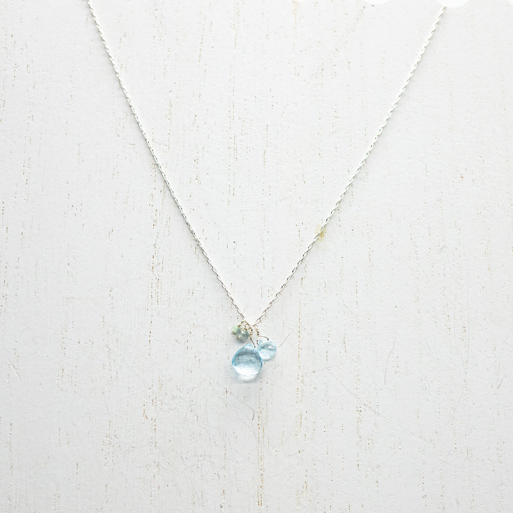March Birthstone Silver Necklace