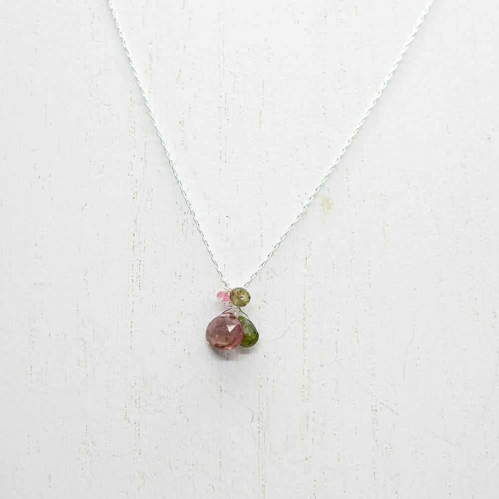 October Birthstone Silver Necklace