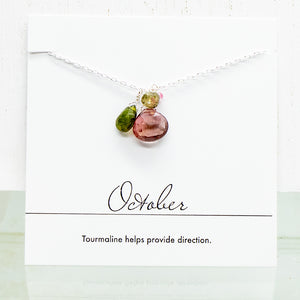 October Birthstone Silver Necklace