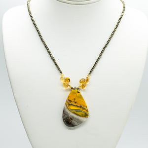 Bumblebee Jasper Pendant Necklace