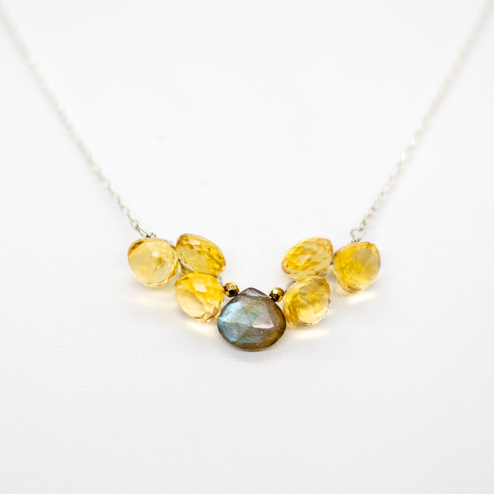 Citrine & Labradorite Cloud Necklace