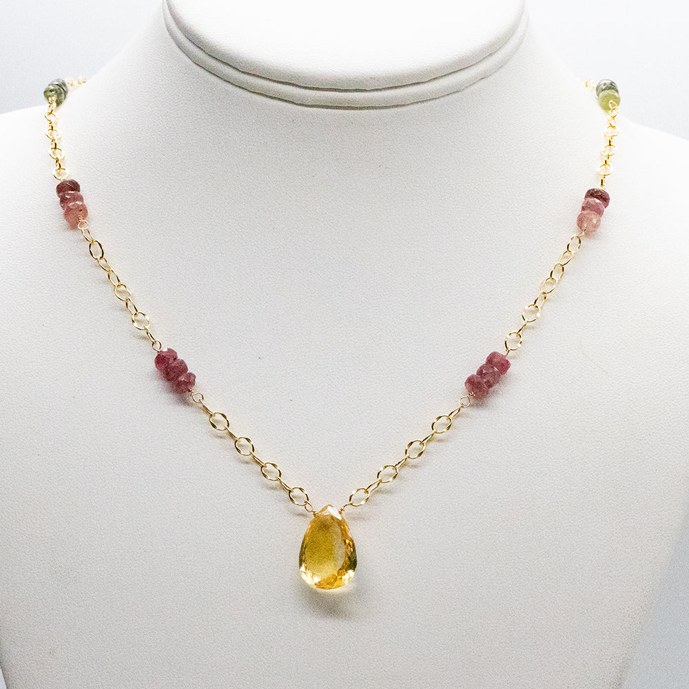 
                
                    Load image into Gallery viewer, Citrine &amp;amp; Tourmaline Regal Necklace
                
            