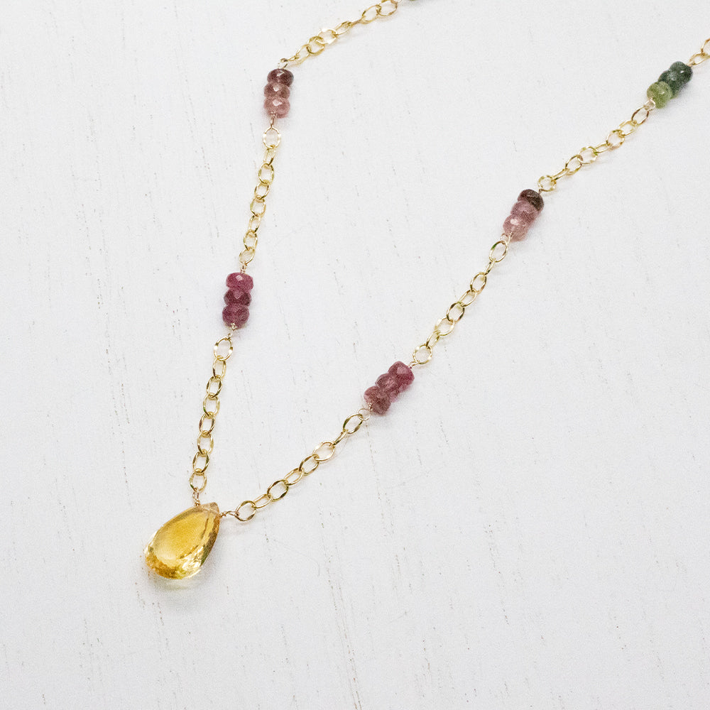 
                
                    Load image into Gallery viewer, Citrine &amp;amp; Tourmaline Regal Necklace
                
            