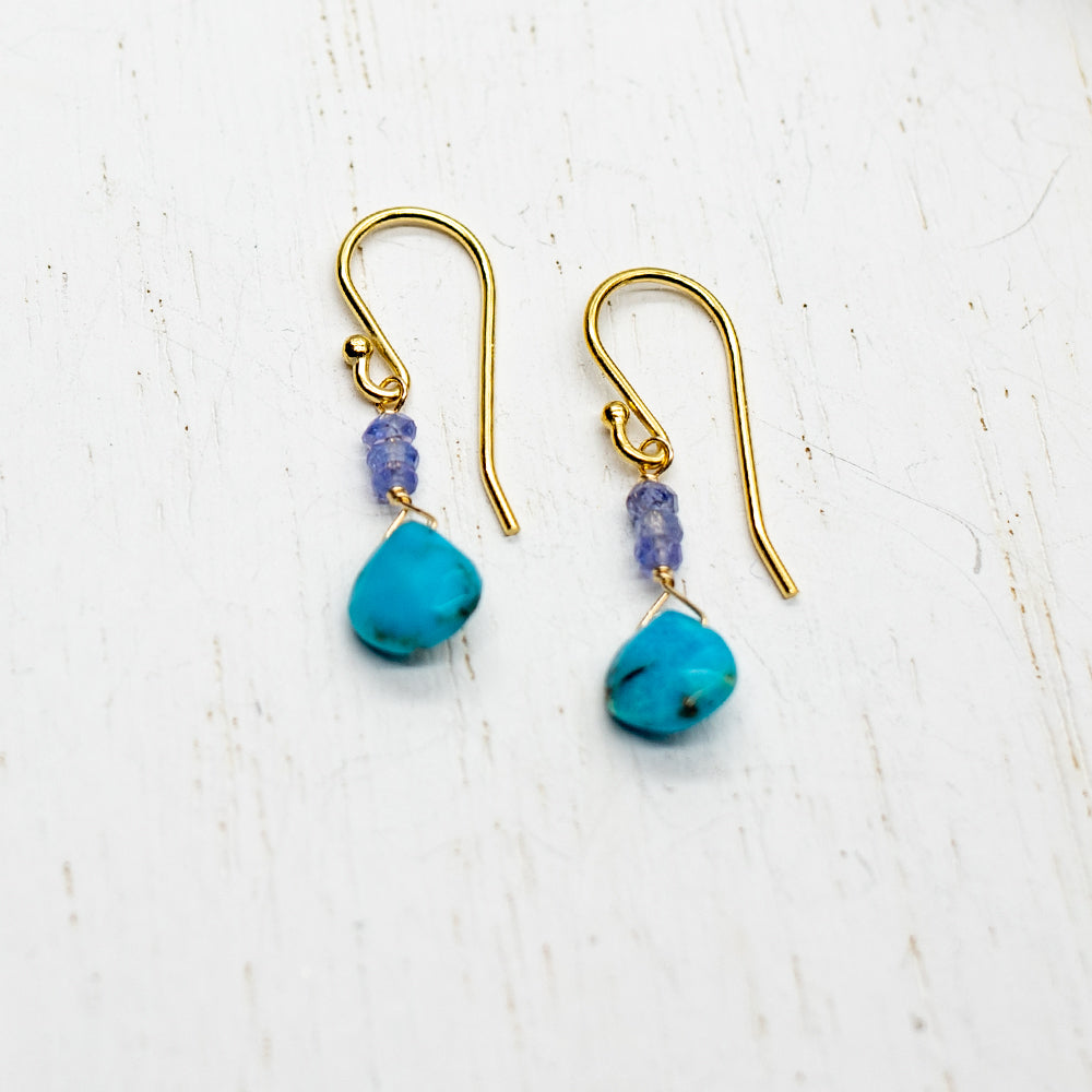 December Raindrop Gold Earrings