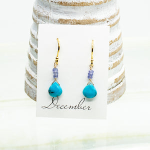 
                
                    Load image into Gallery viewer, December Raindrop Gold Earrings
                
            