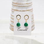 Emerald Luna Gold Earrings