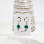 Emerald Luna Silver Earrings