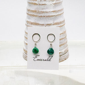 
                
                    Load image into Gallery viewer, Emerald Luna Silver Earrings
                
            