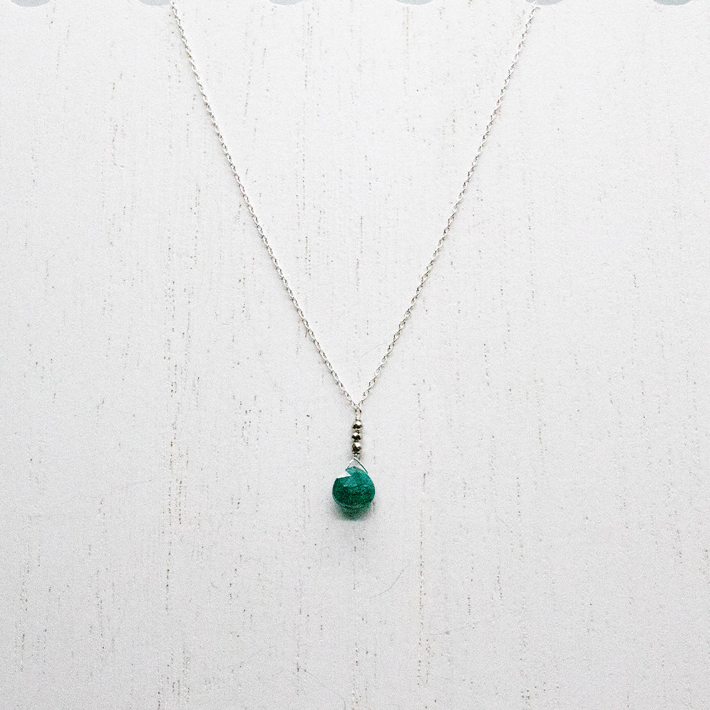 Emerald Silver Raindrop Set