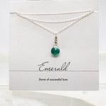 Emerald & Silver Pyrite Raindrop Necklace