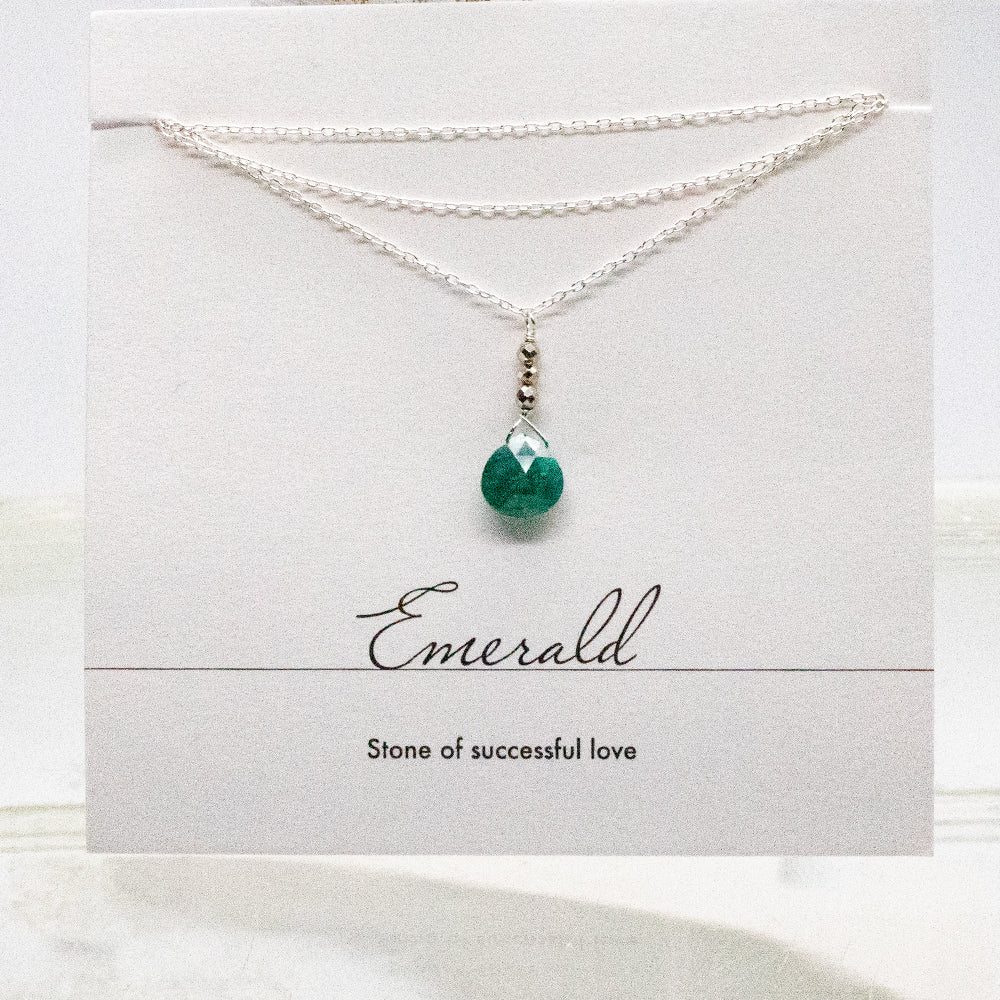 Emerald Silver Raindrop Set