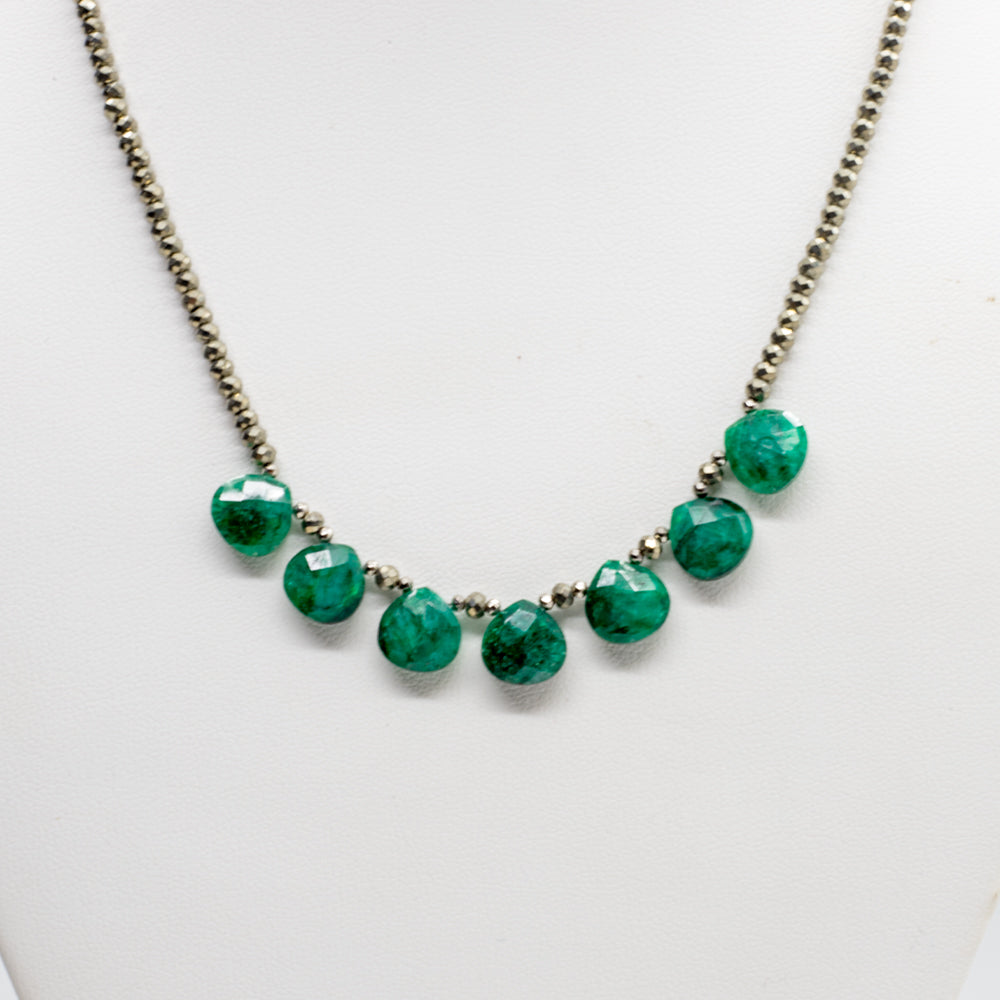 Emerald Quarter Ruffle Necklace