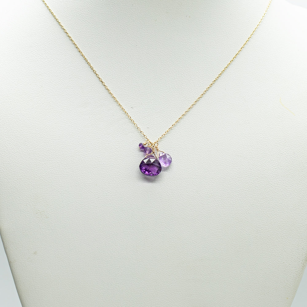 February Birthstone Gold Necklace