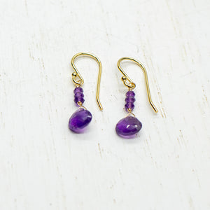 February Raindrop Gold Earrings