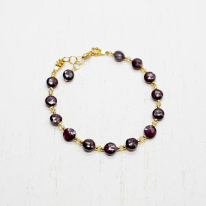 Garnet Coin Bracelet