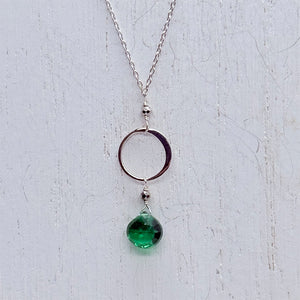 Green Topaz Ring Silver Necklace
