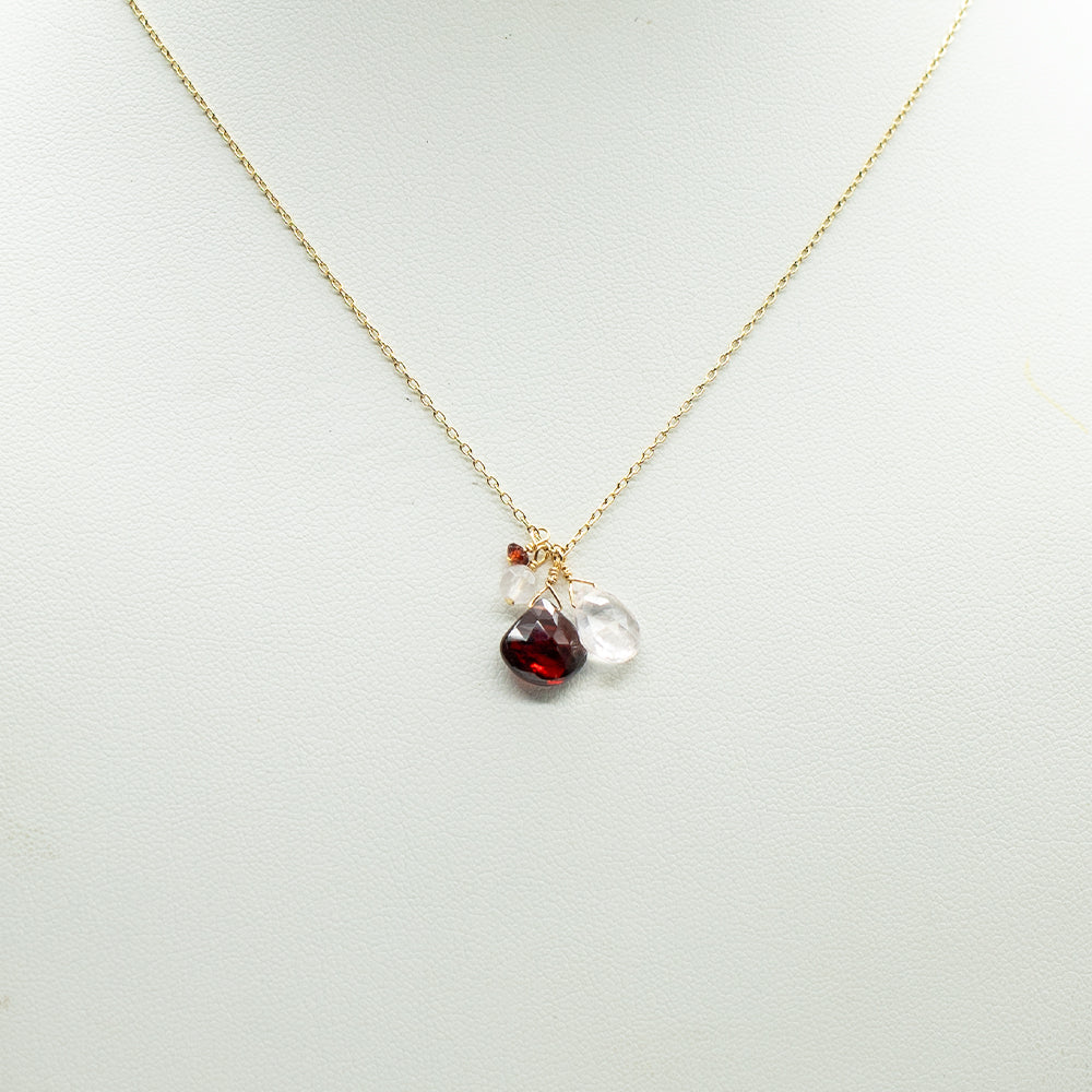 January Birthstone Gold Necklace