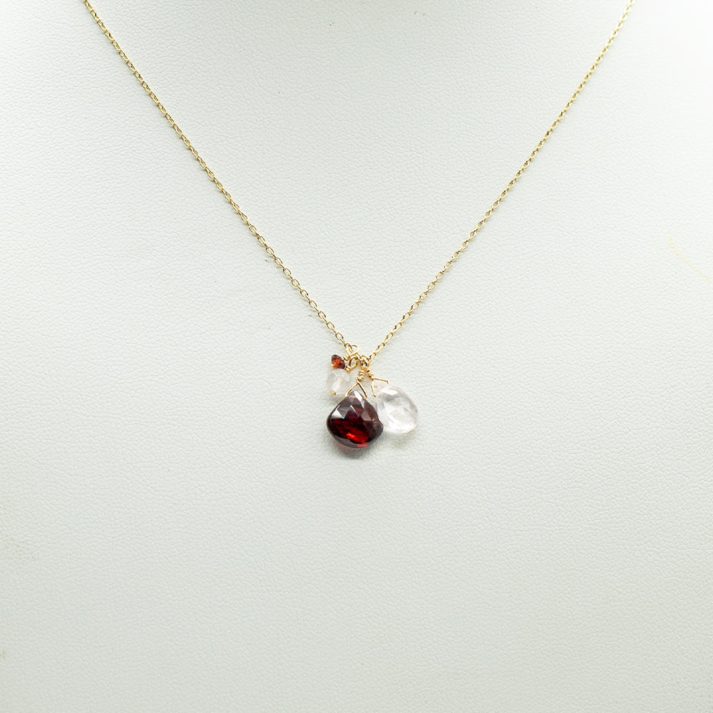 January Birthstone Gold Necklace