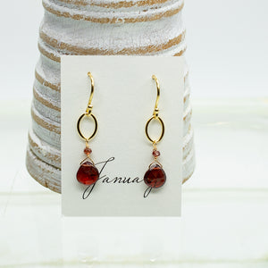 January Birthstone Gold Earrings