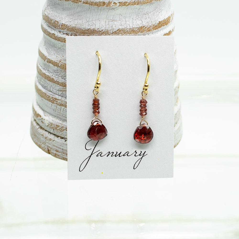 January Raindrop Gold Earrings