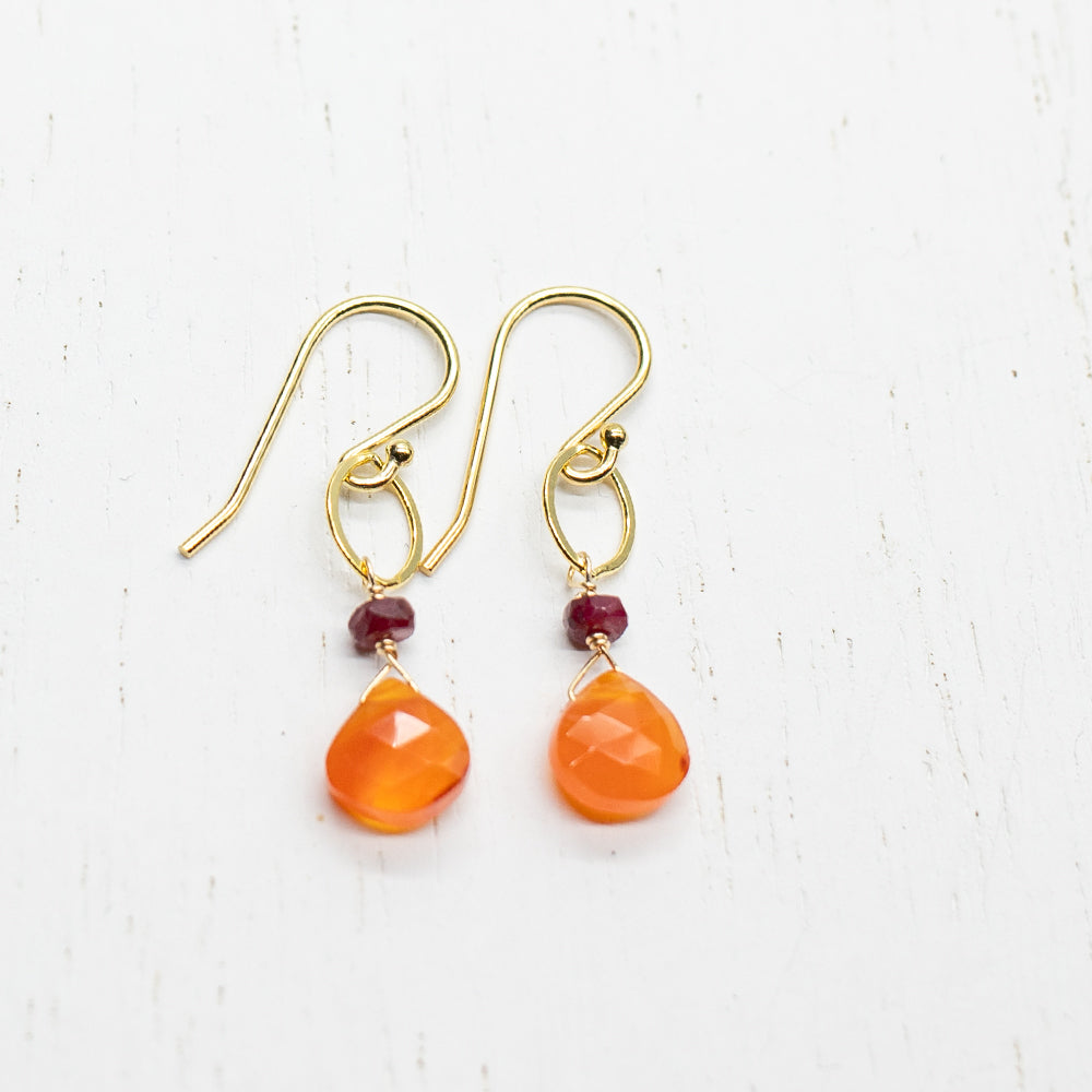 July Birthstone Gold Earrings
