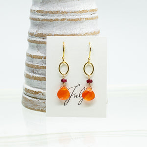 July Birthstone Gold Earrings