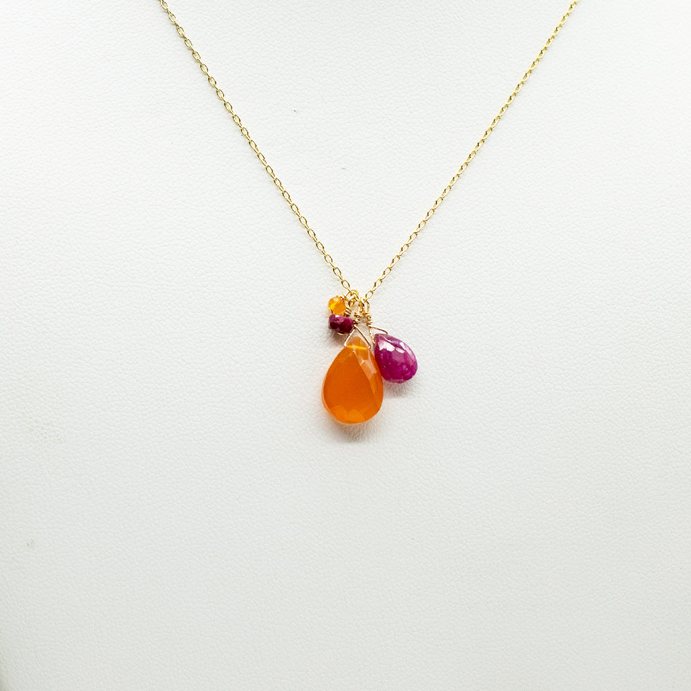 July Birthstone Gold Necklace