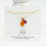 July Birthstone Gold Necklace