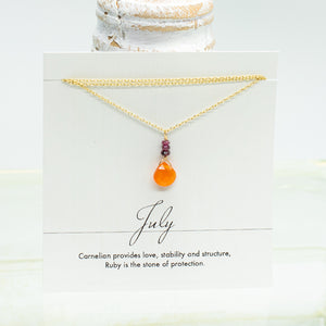 
                
                    Load image into Gallery viewer, July Raindrop Gold Necklace
                
            