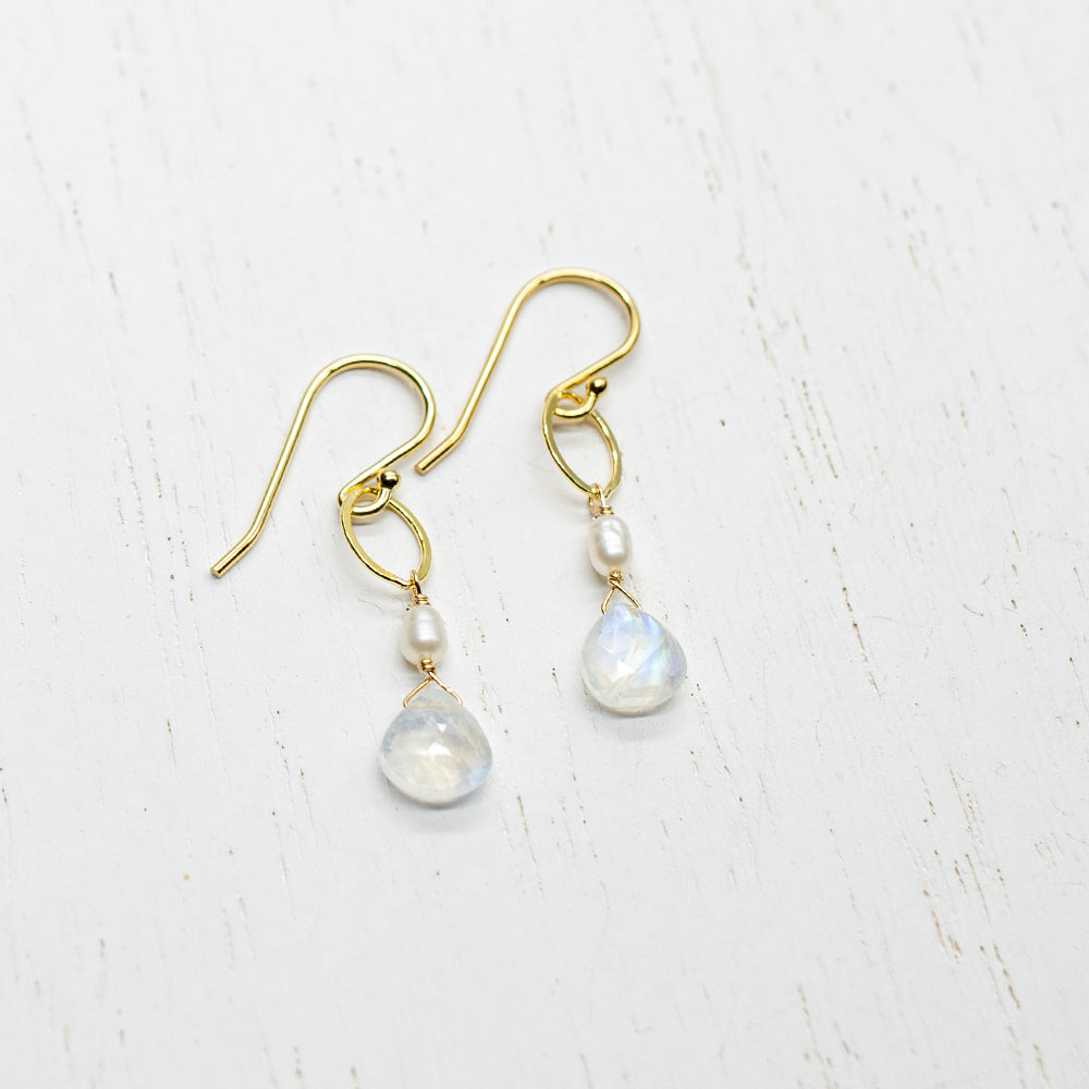 
                
                    Load image into Gallery viewer, June Birthstone Gold Earrings
                
            