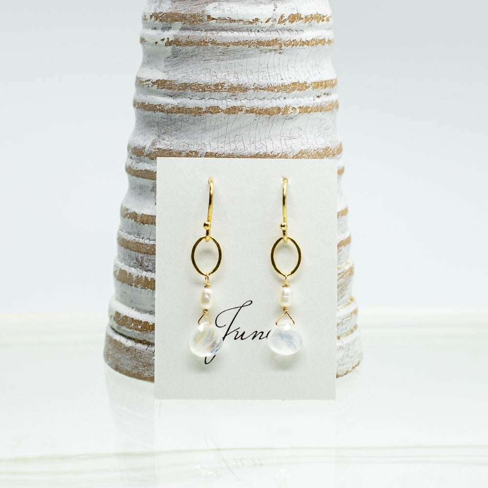 
                
                    Load image into Gallery viewer, June Birthstone Gold Earrings
                
            