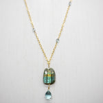 Labradorite Nugget & Aquamarine Necklace