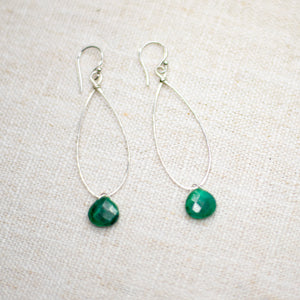 Emerald Linden Silver Earrings