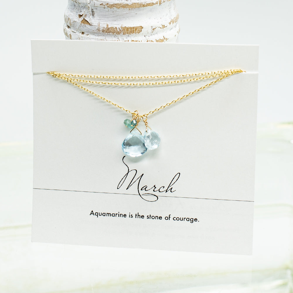 
                
                    Load image into Gallery viewer, March Birthstone Gold Necklace
                
            
