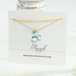March Birthstone Gold Necklace