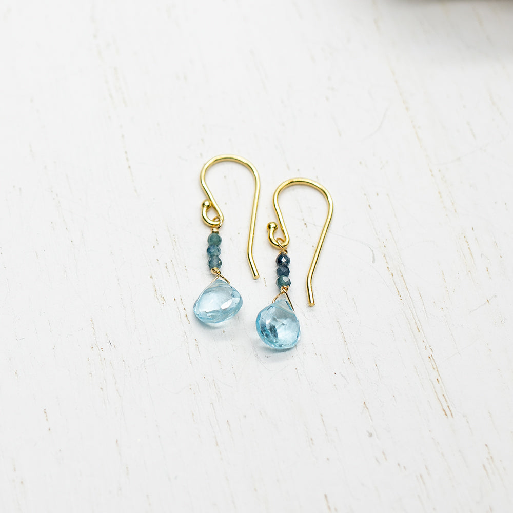 March Raindrop Gold Earrings