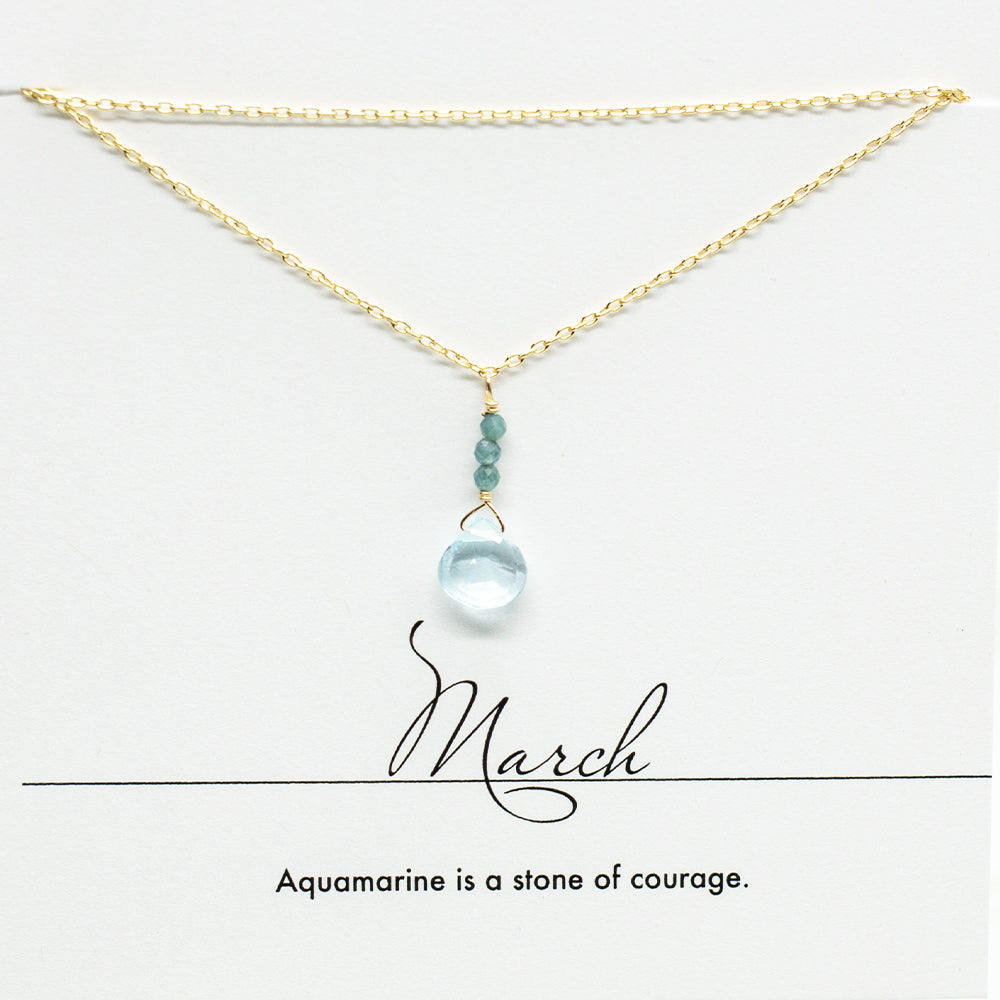 March Raindrop Gold Necklace