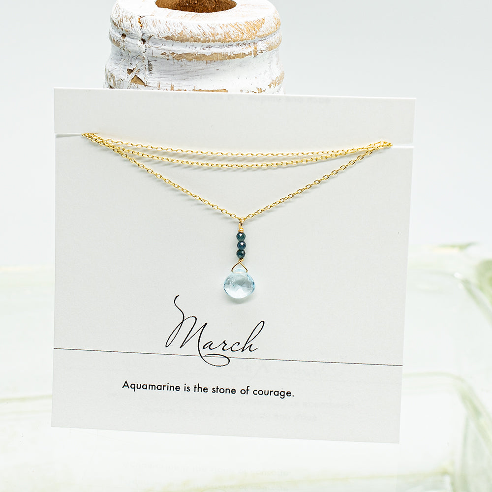 March Raindrop Gold Necklace