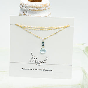 March Raindrop Gold Necklace