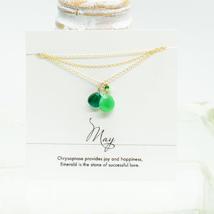 May Birthstone Gold Necklace