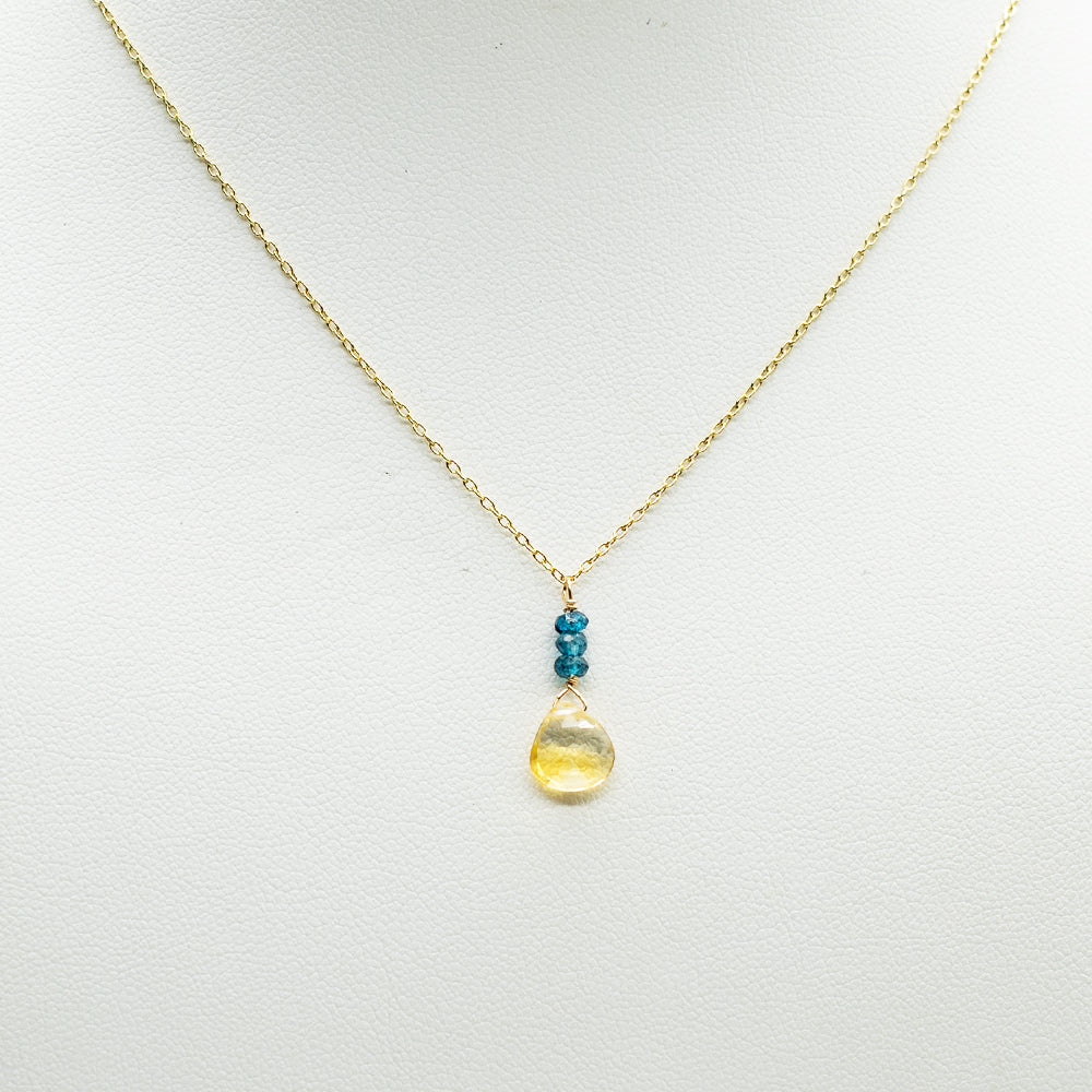 
                
                    Load image into Gallery viewer, November Raindrop Gold Necklace
                
            