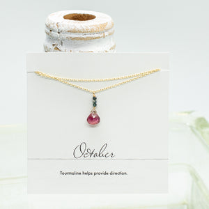 
                
                    Load image into Gallery viewer, October Raindrop Gold Necklace
                
            
