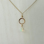 Opal Ring Gold Necklace
