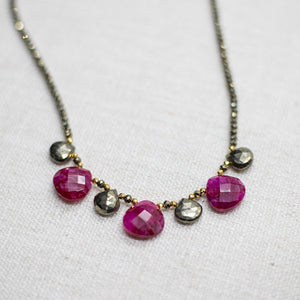 Ruby Quarter Ruffle Necklace