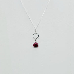 Ruby Ring Silver Necklace