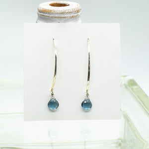 
                
                    Load image into Gallery viewer, Blue Quartz Leilia Silver Earrings
                
            