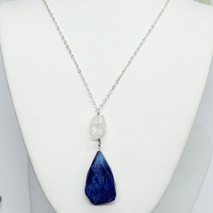 Labradorite Nugget & Aquamarine Necklace