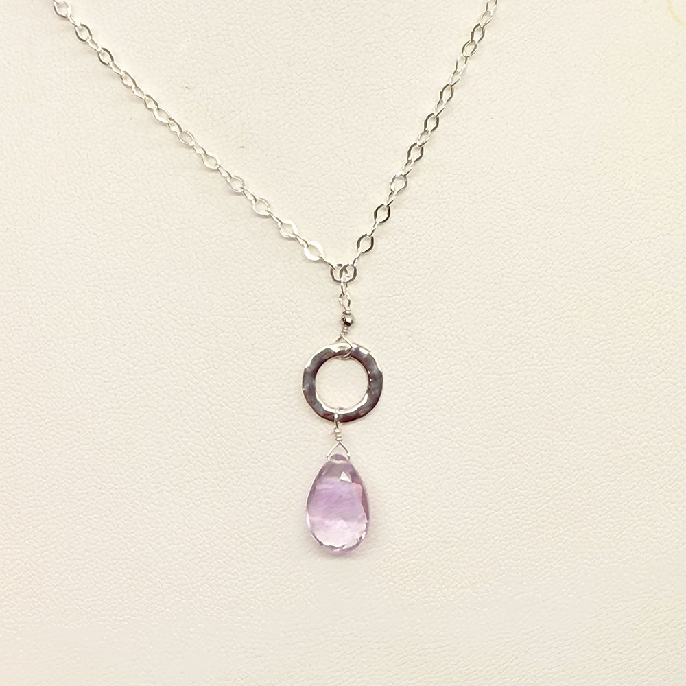 
                
                    Load image into Gallery viewer, XL Light Amethyst Ring Silver Necklace
                
            