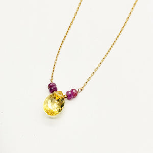 Citrine & Sapphire Cloud Necklace