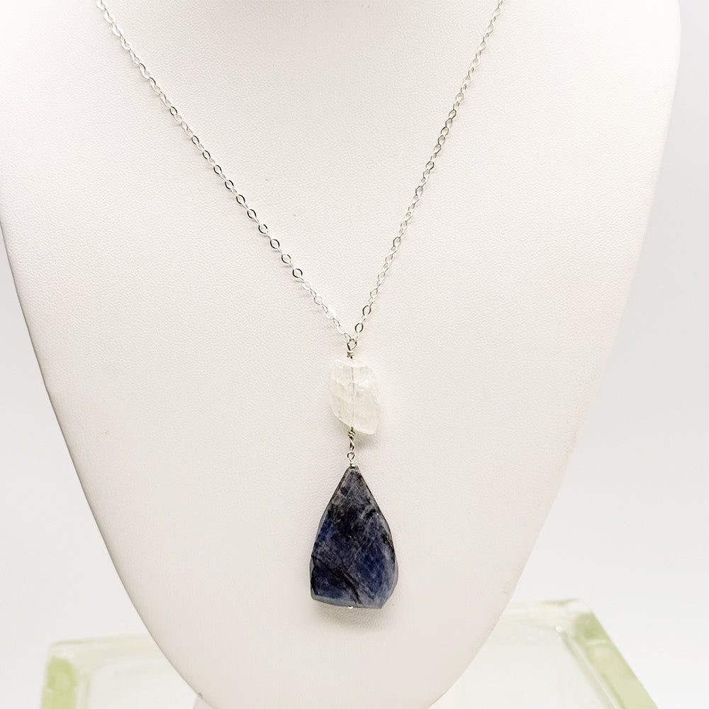 Labradorite Nugget & Aquamarine Necklace